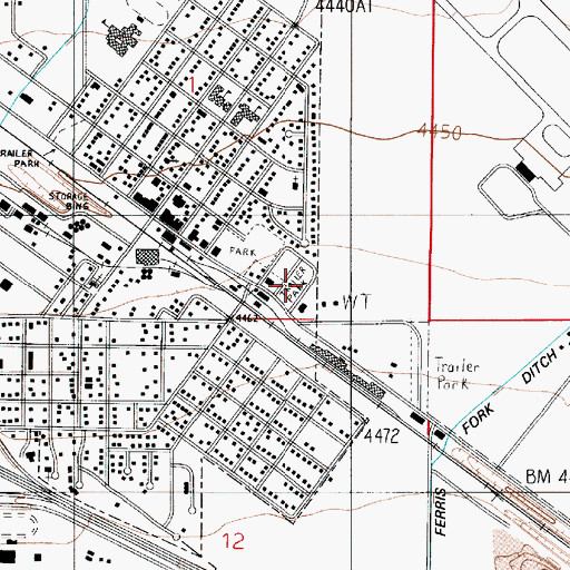 Topographic Map of Belgrade Village Mobile Home Park, MT