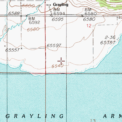 Topographic Map of Basin-Grayling School (historical), MT