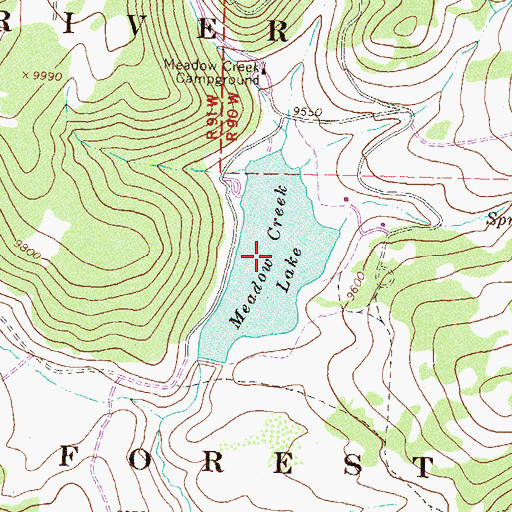 Topographic Map of Meadow Creek Lake, CO