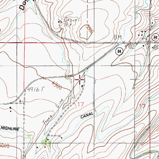 Topographic Map of Pine Butte School (historical), MT