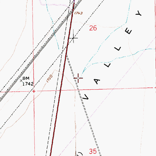 Topographic Map of Quail Wash, NV