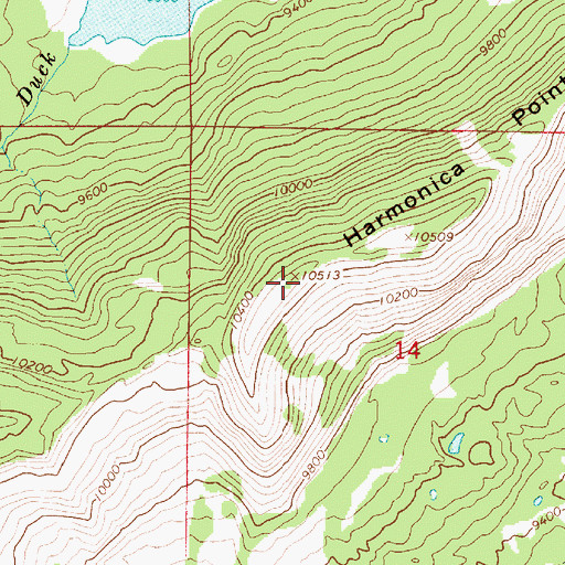 Topographic Map of Petty Peak, UT