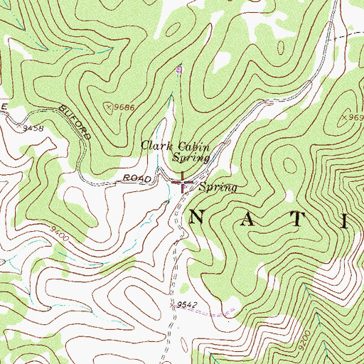 Topographic Map of Clark Cabin Spring, CO