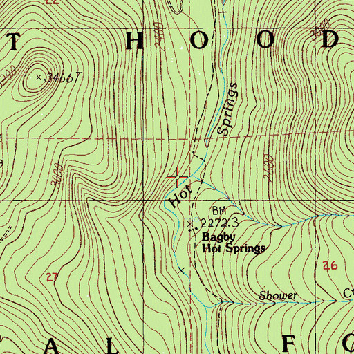 Topographic Map of Peggy Creek, OR
