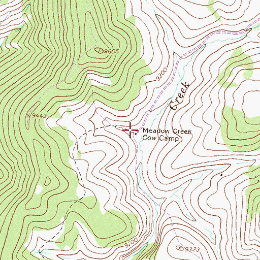 Topographic Map of Meadow Creek Cow Camp, CO