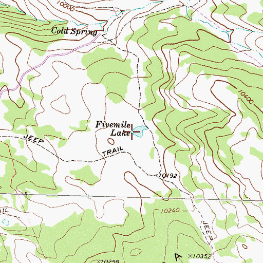 Topographic Map of Fivemile Lake, CO