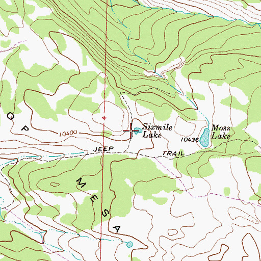 Topographic Map of Sixmile Lake, CO