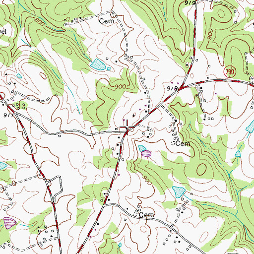 Topographic Map of Amos Store (historical), VA