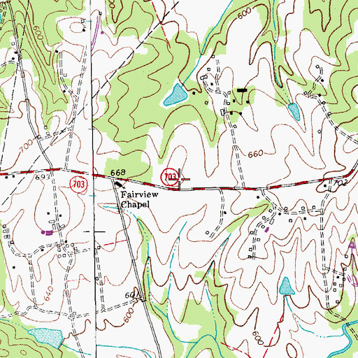 Topographic Map of Banister School (historical), VA