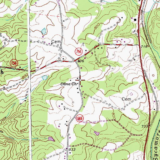 Topographic Map of Burntwood School (historical), VA