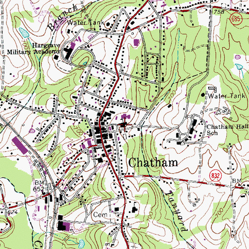 Topographic Map of Chatham High School, VA