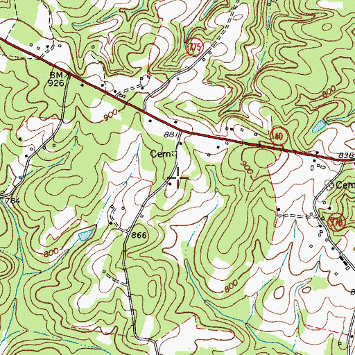 Topographic Map of Chestnut Ridge School (historical), VA
