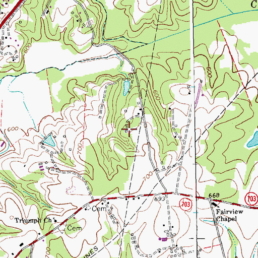 Topographic Map of Crews School (historical), VA