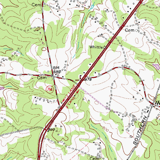Topographic Map of Davis School (historical), VA