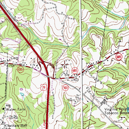 Topographic Map of Eldon Knolls, VA