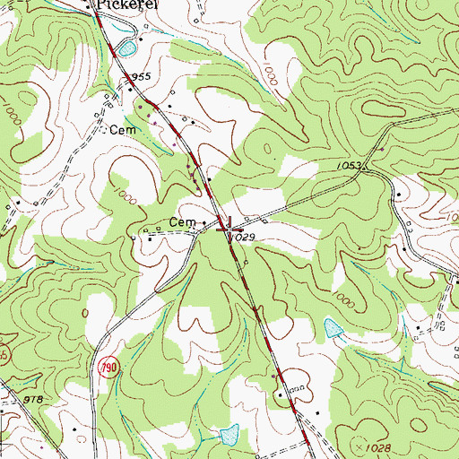 Topographic Map of Farmers, VA