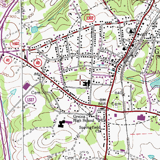 Topographic Map of Gretna Elementary School, VA