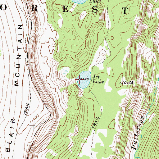 Topographic Map of Jet Lake, CO