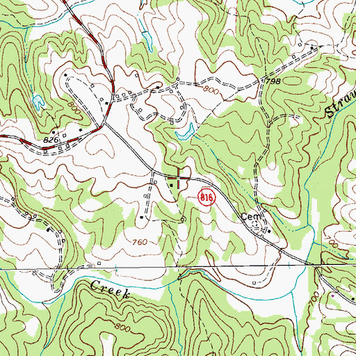 Topographic Map of Hackberry School (historical), VA