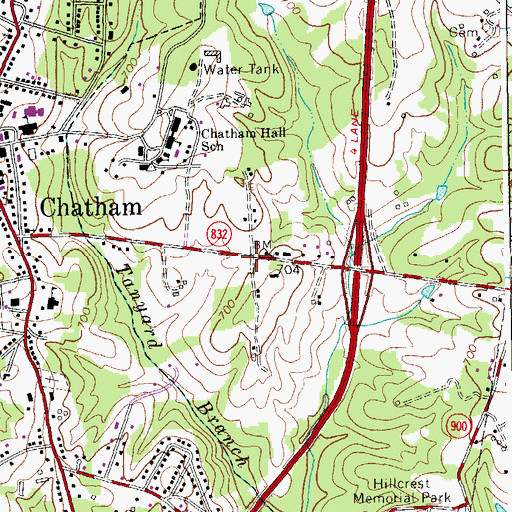 Topographic Map of Halifax Hills, VA