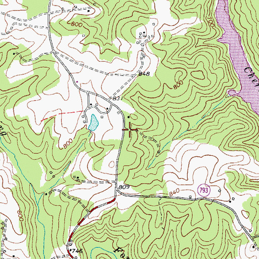 Topographic Map of Hodnets School (historical), VA