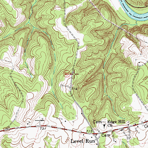 Topographic Map of Level Run School (historical), VA