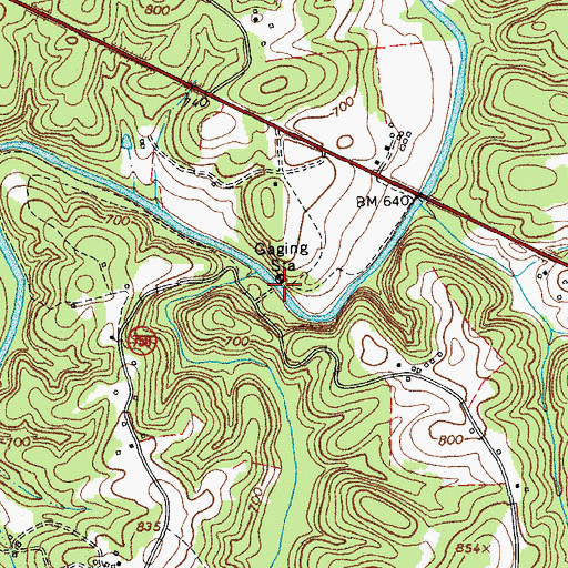 Topographic Map of Louis Island Bridge (historical), VA