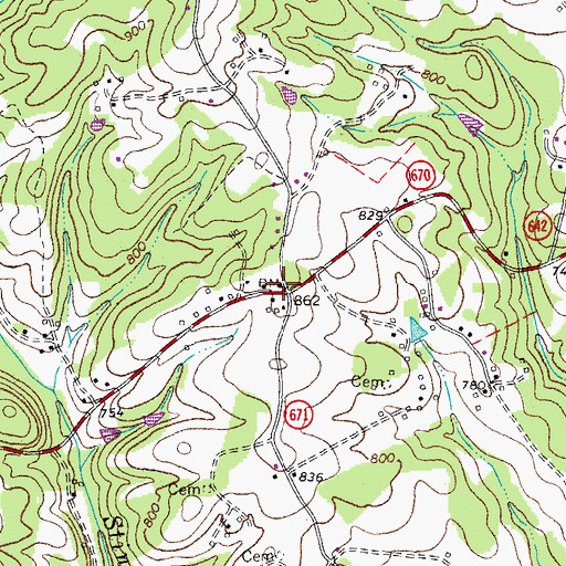 Topographic Map of Midway School (historical), VA