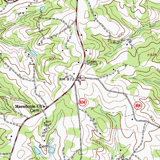 Topographic Map of Mineola School (historical), VA