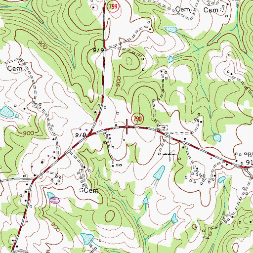 Topographic Map of Mount Vale School (historical), VA