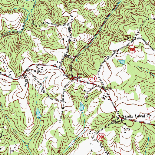 Topographic Map of Mountain View School (historical), VA