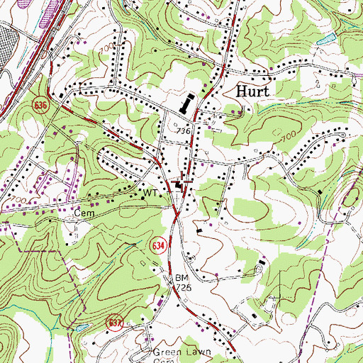 Topographic Map of New Prospect Baptist Church, VA