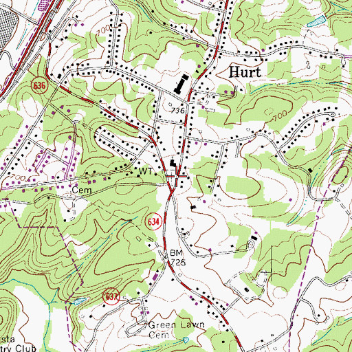 Topographic Map of New Prospect Cemetery, VA