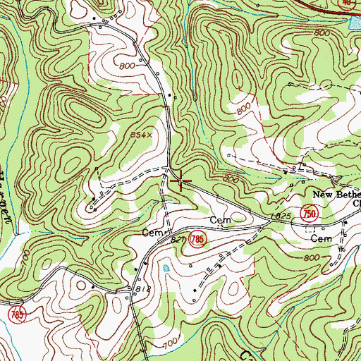 Topographic Map of Oak Hill School (historical), VA