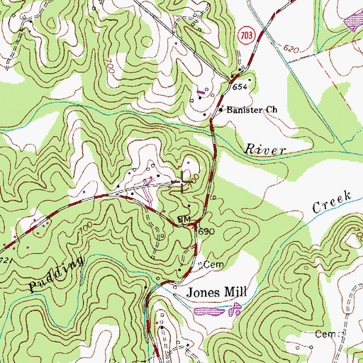 Topographic Map of Pigg School (historical), VA