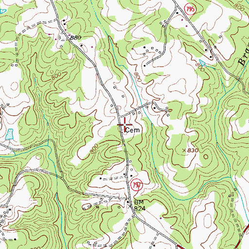 Topographic Map of Pine Hill Church (historical), VA