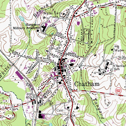 Topographic Map of Pittsylvania County Courthouse, VA