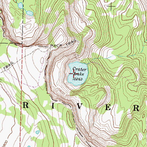 Topographic Map of Crater Lake, CO