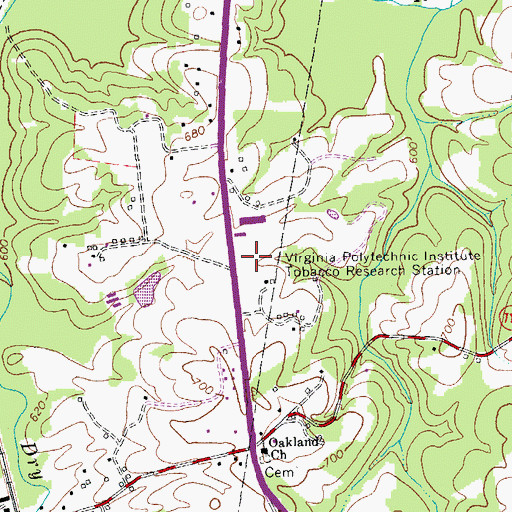 Topographic Map of Pittsylvania Career and Technical Center, VA