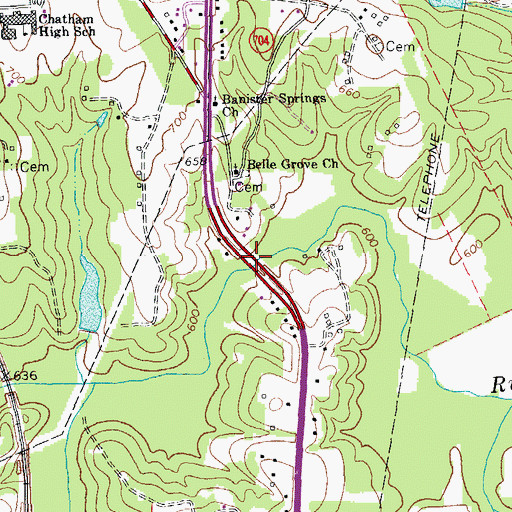 Topographic Map of Rawley White Martin Memorial Bridge, VA