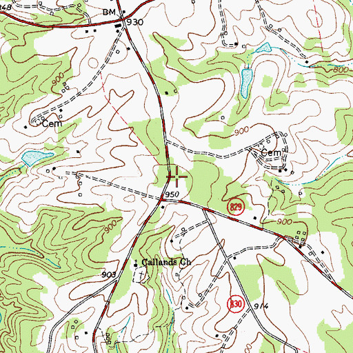Topographic Map of Rondo School (historical), VA