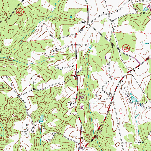 Topographic Map of Rosebud School (historical), VA