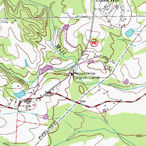 Topographic Map of Sonans School (historical), VA