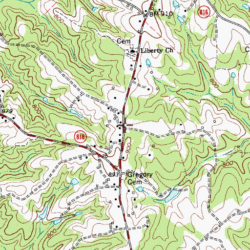 Topographic Map of Swansonville, VA