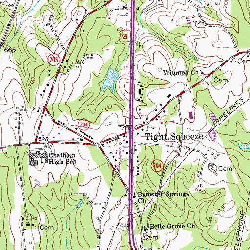 Topographic Map of Tight Squeeze Plaza Shopping Center, VA