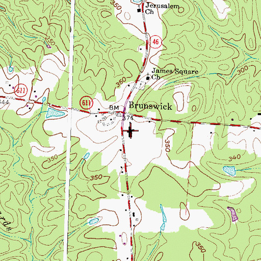 Topographic Map of Brunswick Preparatory School (historical), VA