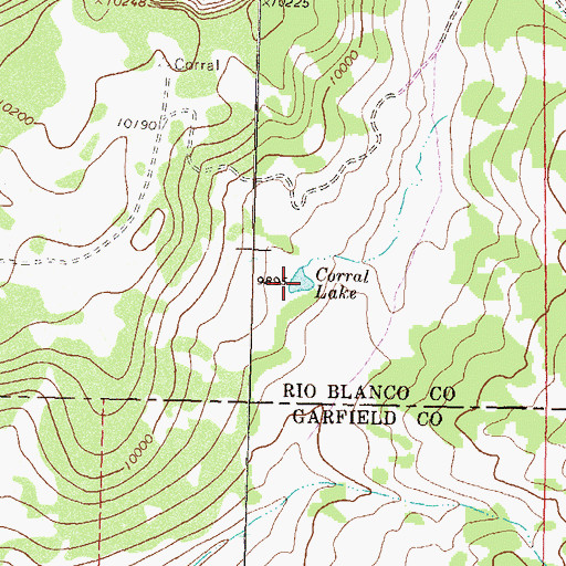 Topographic Map of Corral Lake, CO