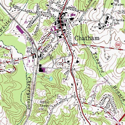 Topographic Map of Chatham Burial Park, VA