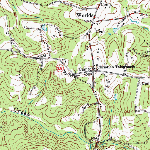 Topographic Map of Trinity Church (historical), VA