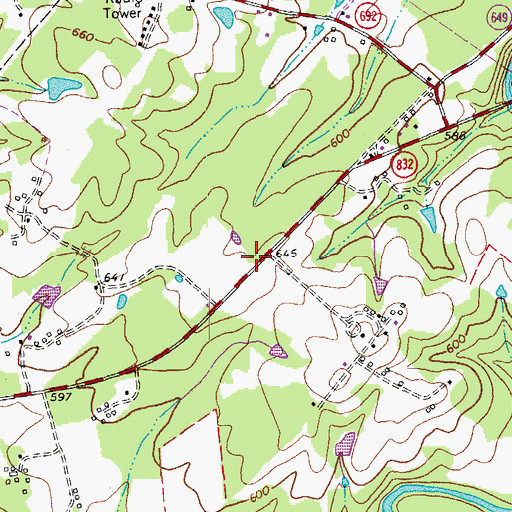 Topographic Map of Wayside School (historical), VA